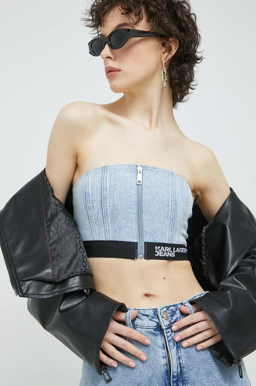 Karl Lagerfeld Jeans Корсет дамски в синьо - Pepit.bg