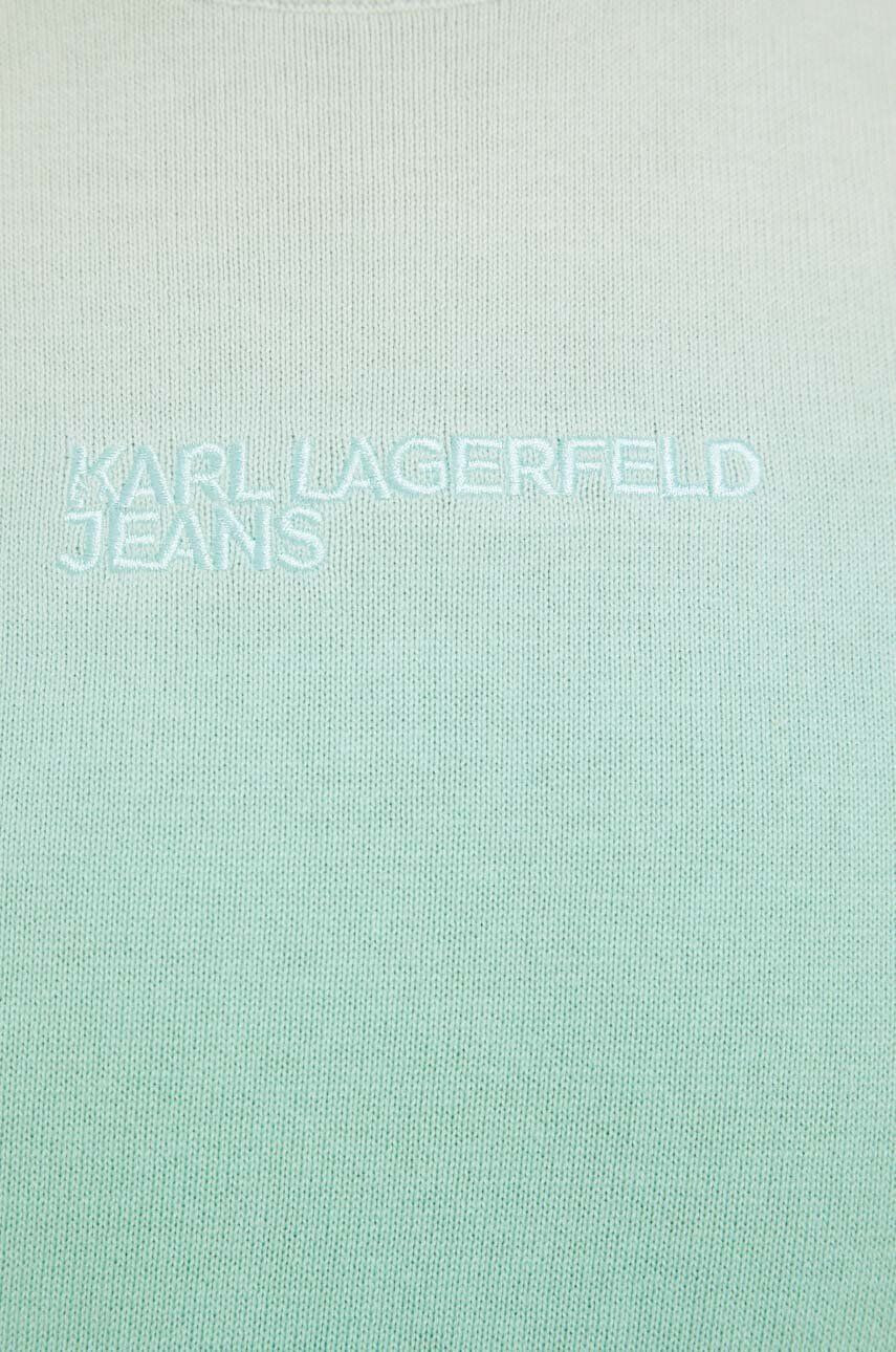 Karl Lagerfeld Jeans Памучен пуловер в зелено - Pepit.bg