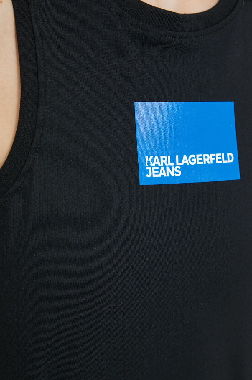 Karl Lagerfeld Jeans Памучен топ в черно - Pepit.bg