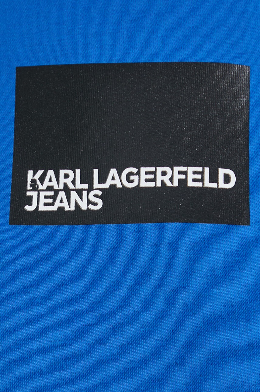 Karl Lagerfeld Jeans Памучен топ в синьо - Pepit.bg