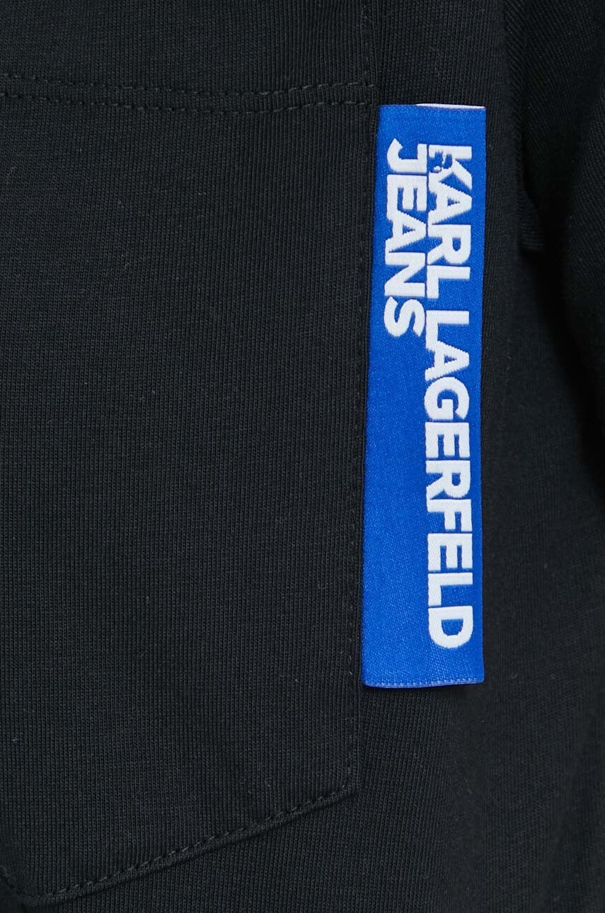 Karl Lagerfeld Jeans Памучна тениска в черно - Pepit.bg