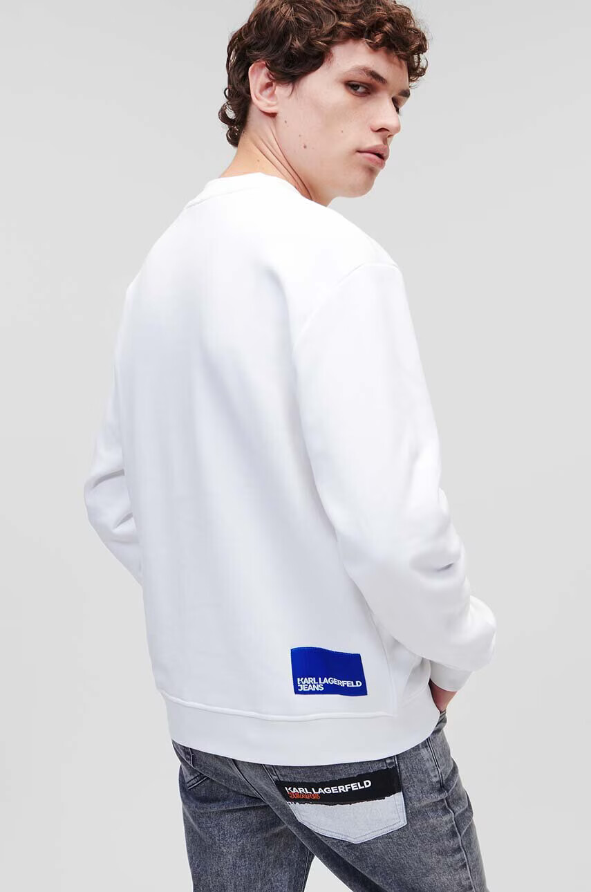 Karl Lagerfeld Jeans Суичър в бяло с принт - Pepit.bg