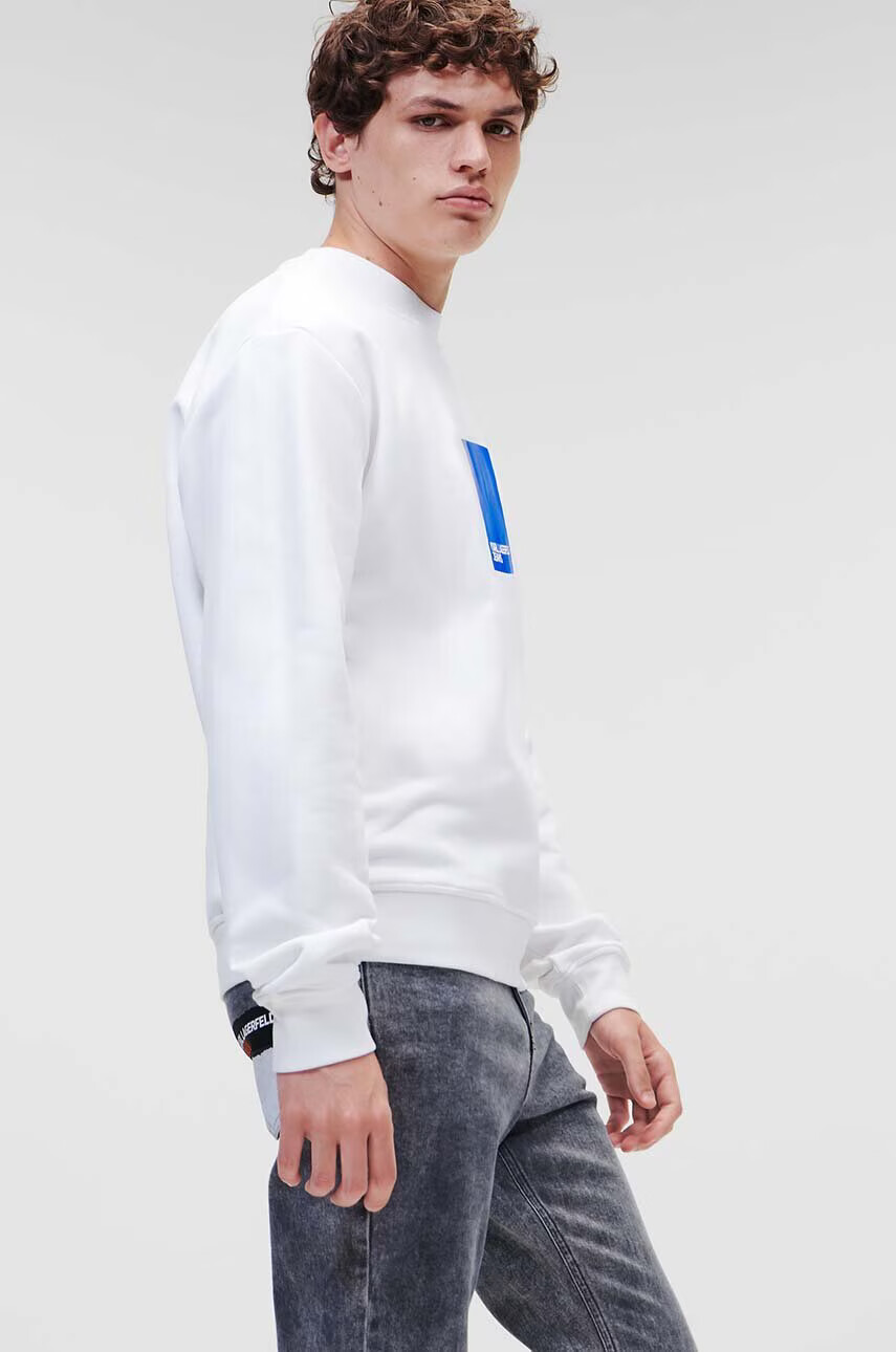 Karl Lagerfeld Jeans Суичър в бяло с принт - Pepit.bg