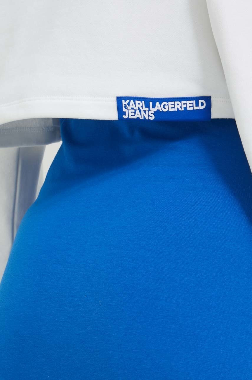 Karl Lagerfeld Jeans Суичър в бяло с качулка с принт - Pepit.bg