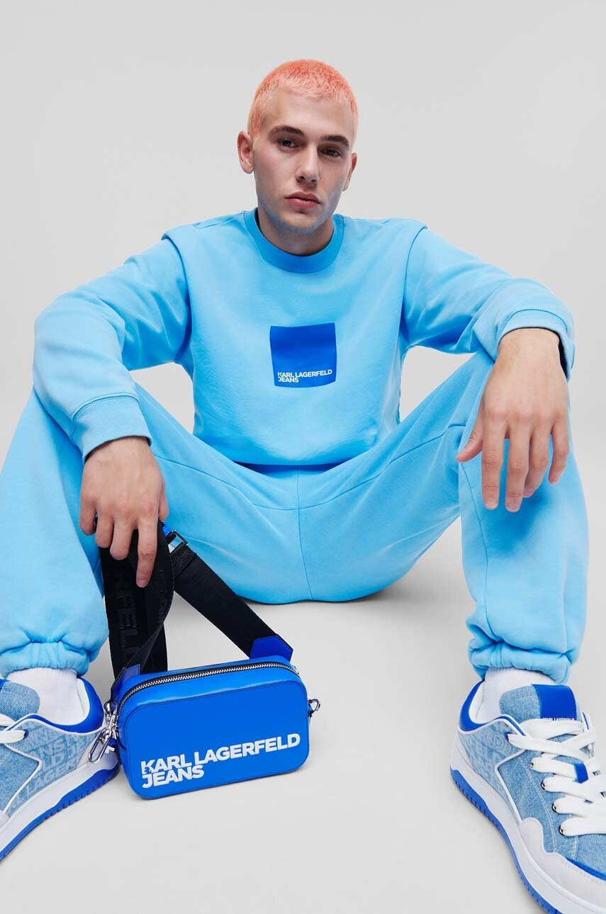 Karl Lagerfeld Jeans Суичър в синьо с принт - Pepit.bg
