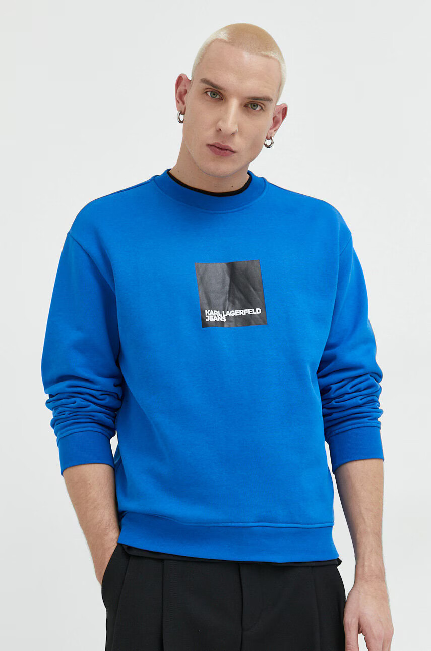 Karl Lagerfeld Jeans Суичър в синьо с принт - Pepit.bg
