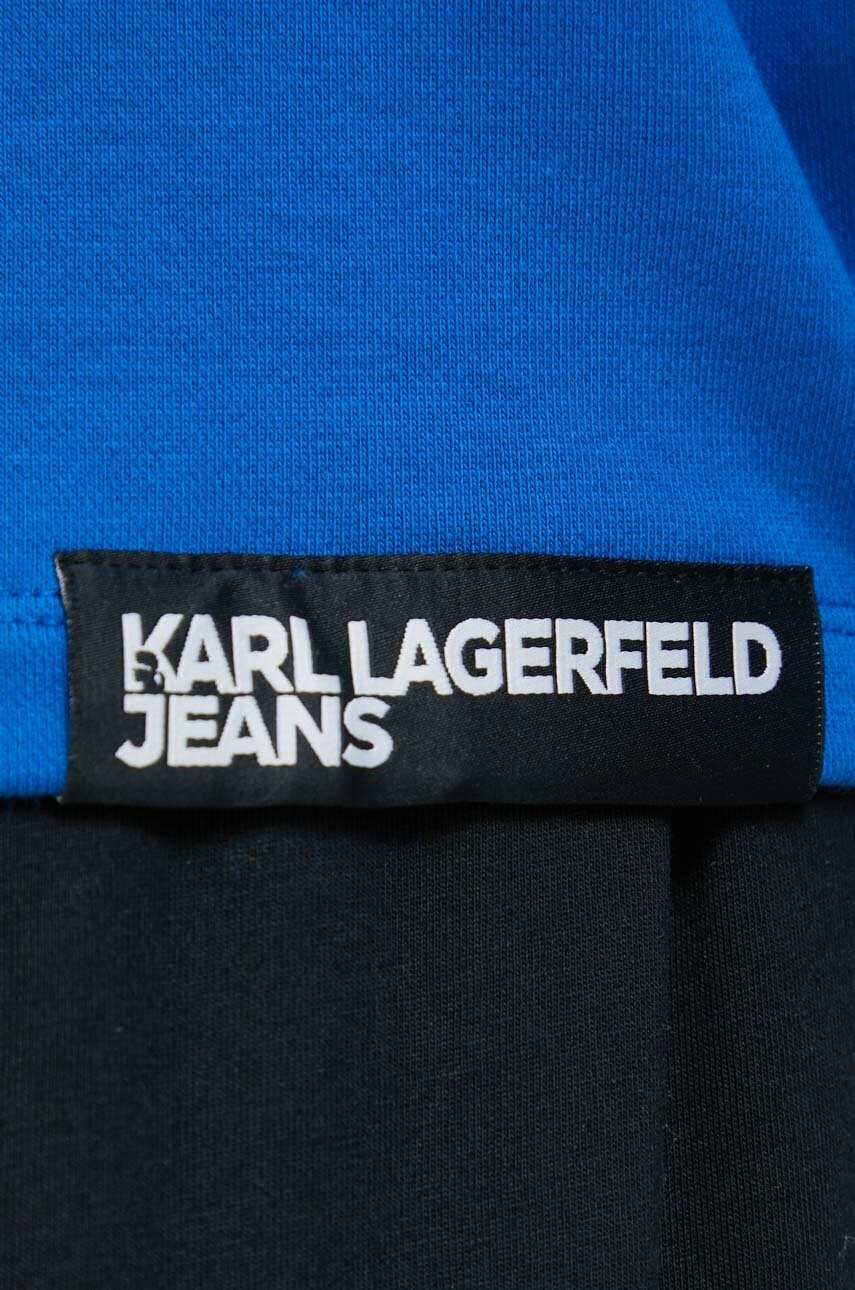 Karl Lagerfeld Jeans Суичър в синьо с качулка с принт - Pepit.bg