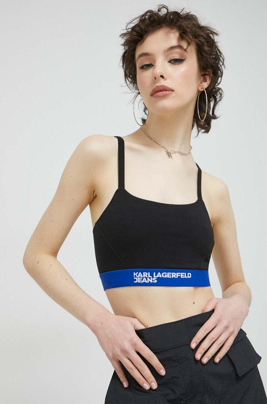 Karl Lagerfeld Jeans Сутиен дамски в черно - Pepit.bg