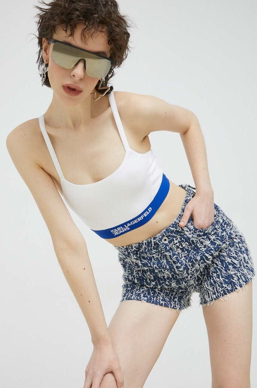 Karl Lagerfeld Jeans Сутиен дамски в бяло - Pepit.bg
