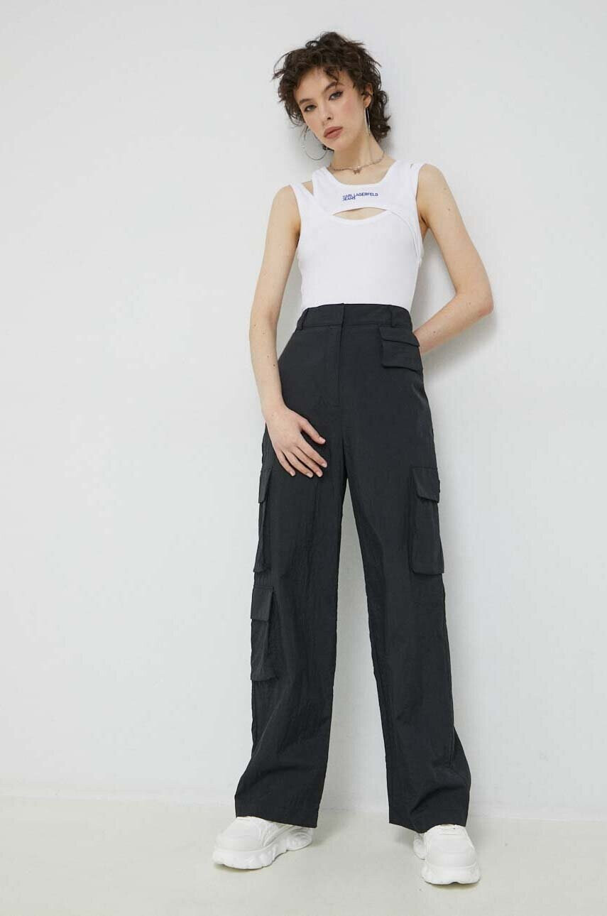 Karl Lagerfeld Jeans Топ дамски в бяло - Pepit.bg
