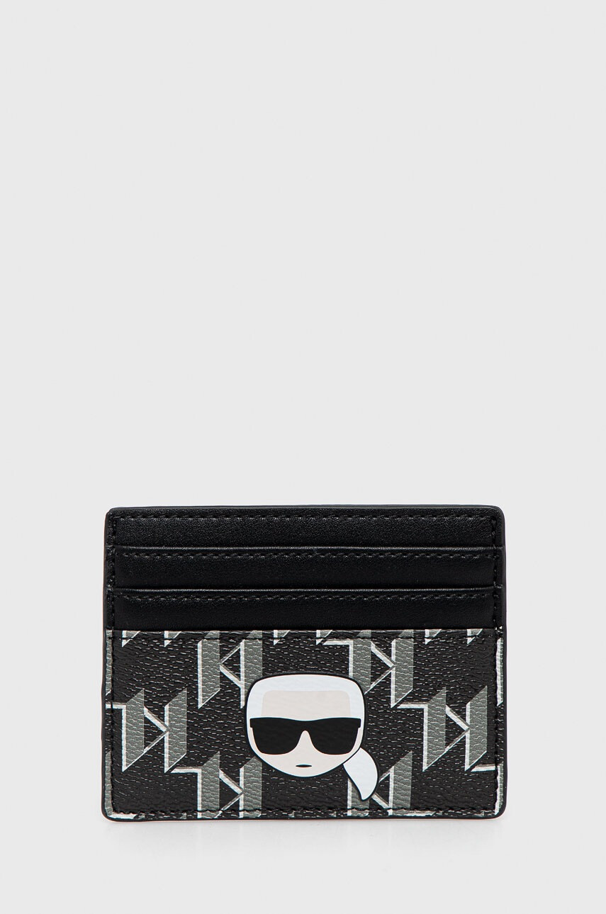 Karl Lagerfeld Калъф за карти дамски в черно - Pepit.bg