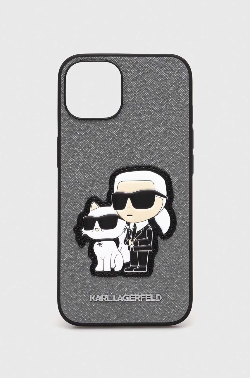 Karl Lagerfeld Кейс за телефон iPhone 14 6.1" в сребристо - Pepit.bg