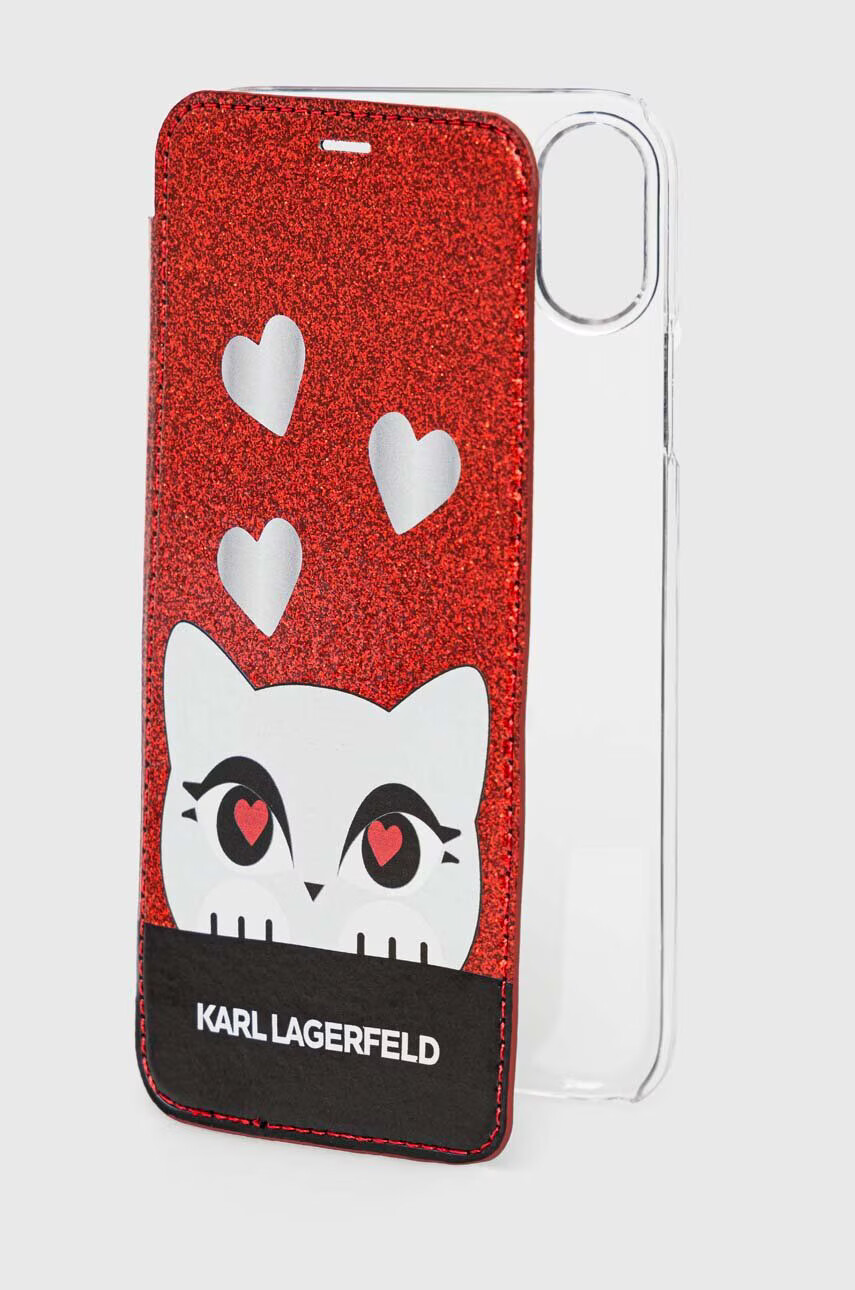 Karl Lagerfeld Кейс за телефон iPhone X/Xs в червено - Pepit.bg
