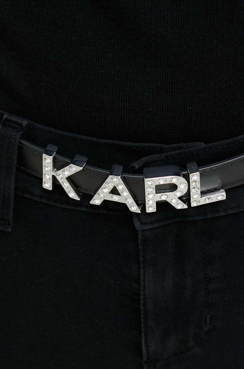 Karl Lagerfeld Кожен колан дамски в черно - Pepit.bg