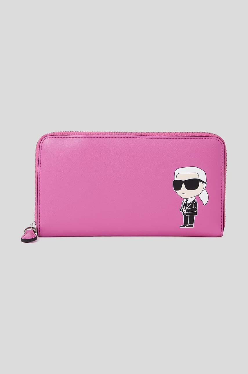 Karl Lagerfeld Кожен портфейл дамски в черно - Pepit.bg