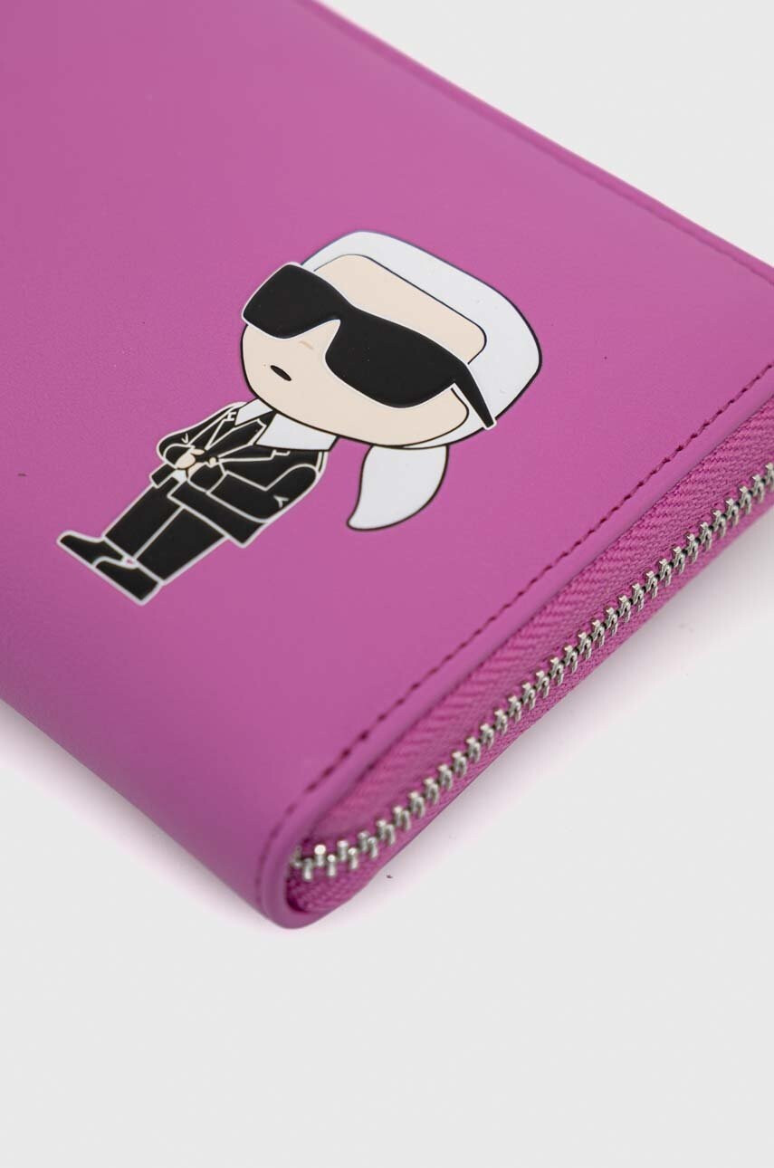 Karl Lagerfeld Кожен портфейл дамски в розово - Pepit.bg