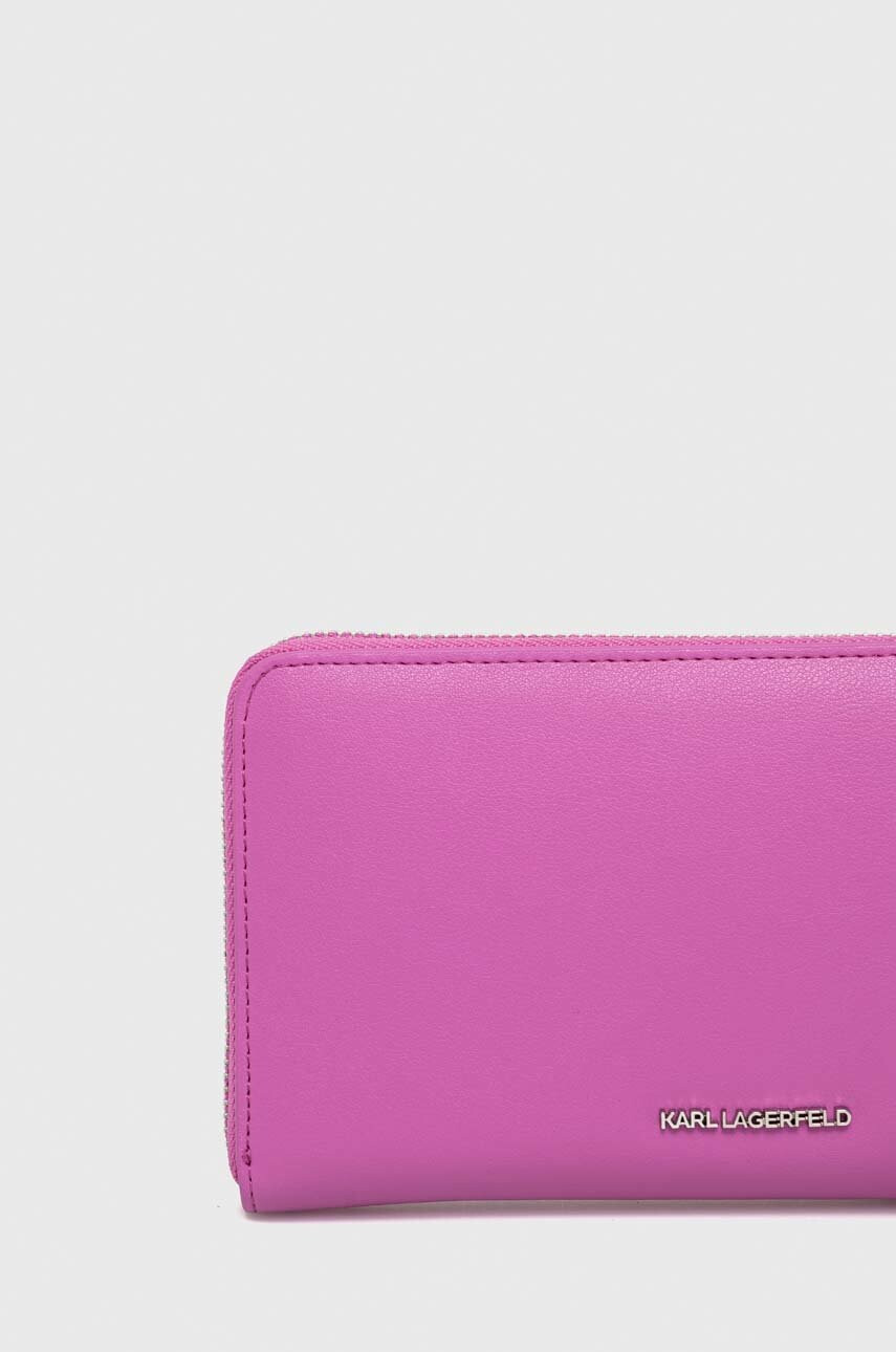 Karl Lagerfeld Кожен портфейл дамски в розово - Pepit.bg