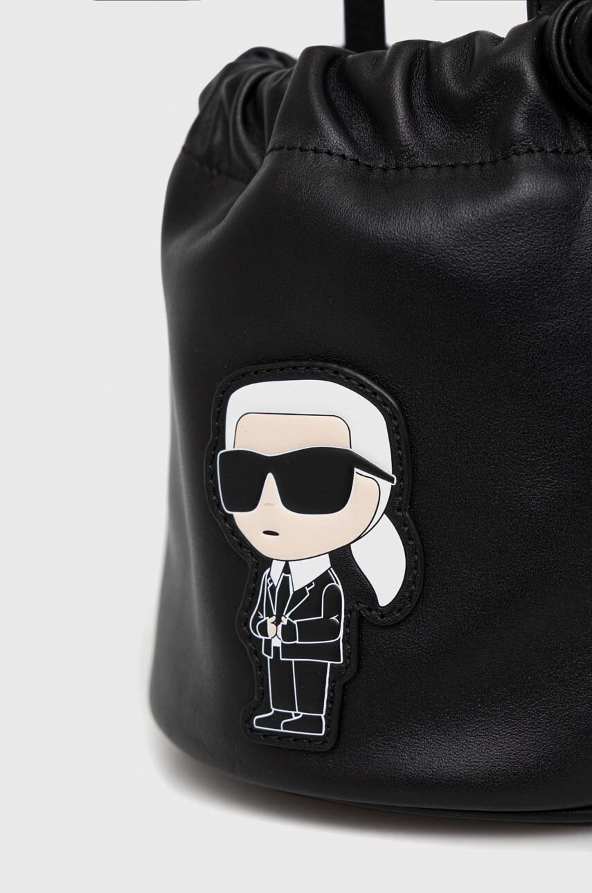 Karl Lagerfeld Кожена чанта в черно - Pepit.bg