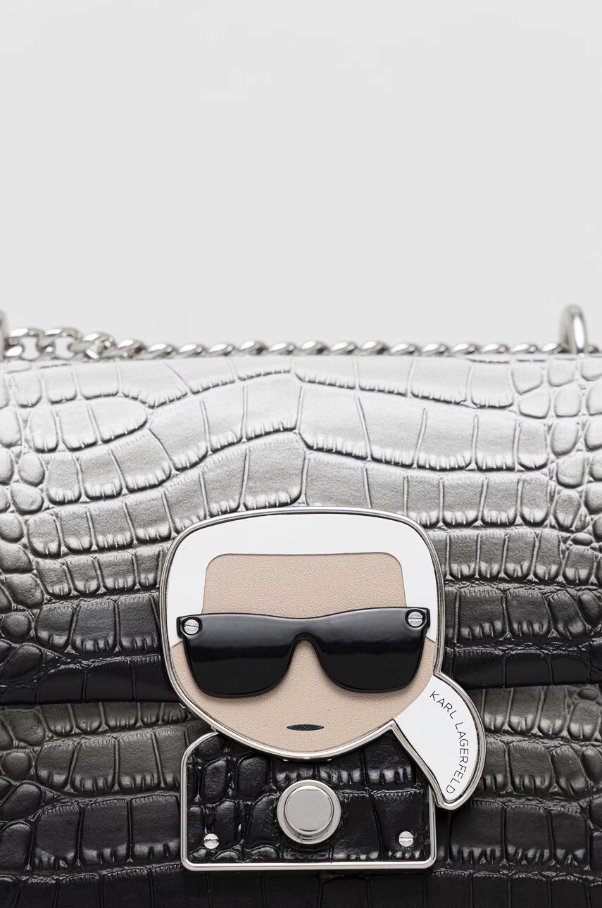 Karl Lagerfeld Кожена чанта в черно - Pepit.bg