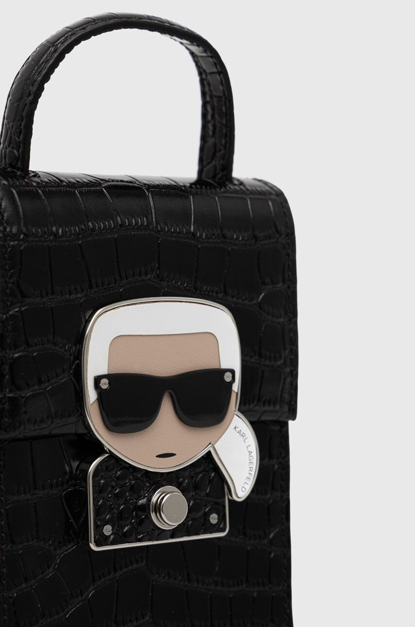 Karl Lagerfeld Кожена чанта в черно - Pepit.bg