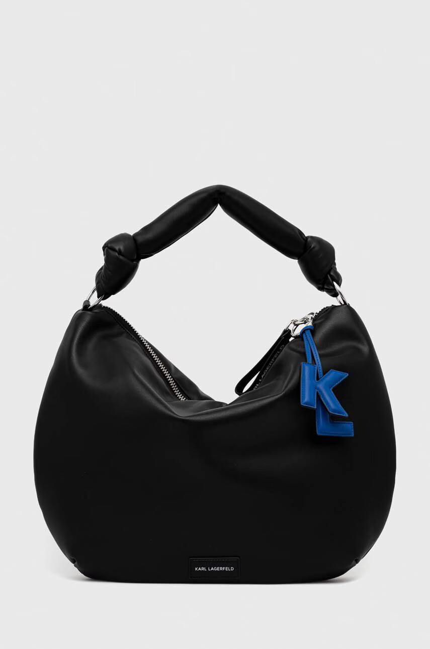 Karl Lagerfeld Кожена чанта в черно - Pepit.bg