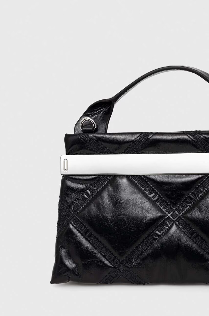 Karl Lagerfeld Кожена чанта в черно - Pepit.bg