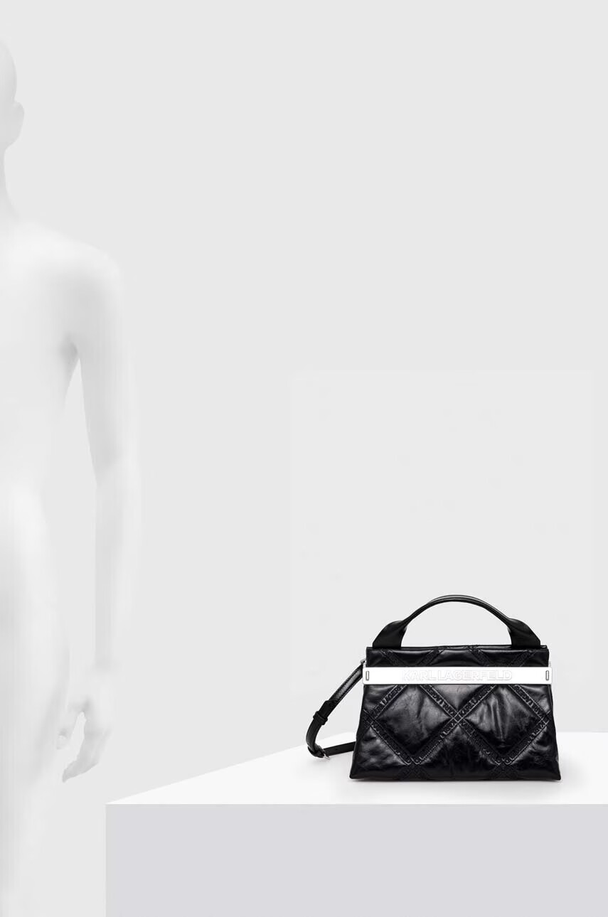 Karl Lagerfeld Кожена чанта в черно - Pepit.bg