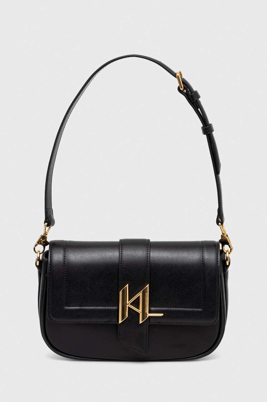 Karl Lagerfeld Кожена чанта в черно - Pepit.bg