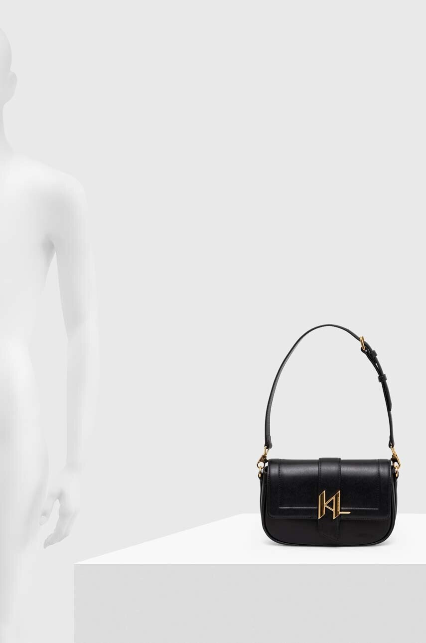 Karl Lagerfeld Кожена чанта в черно - Pepit.bg