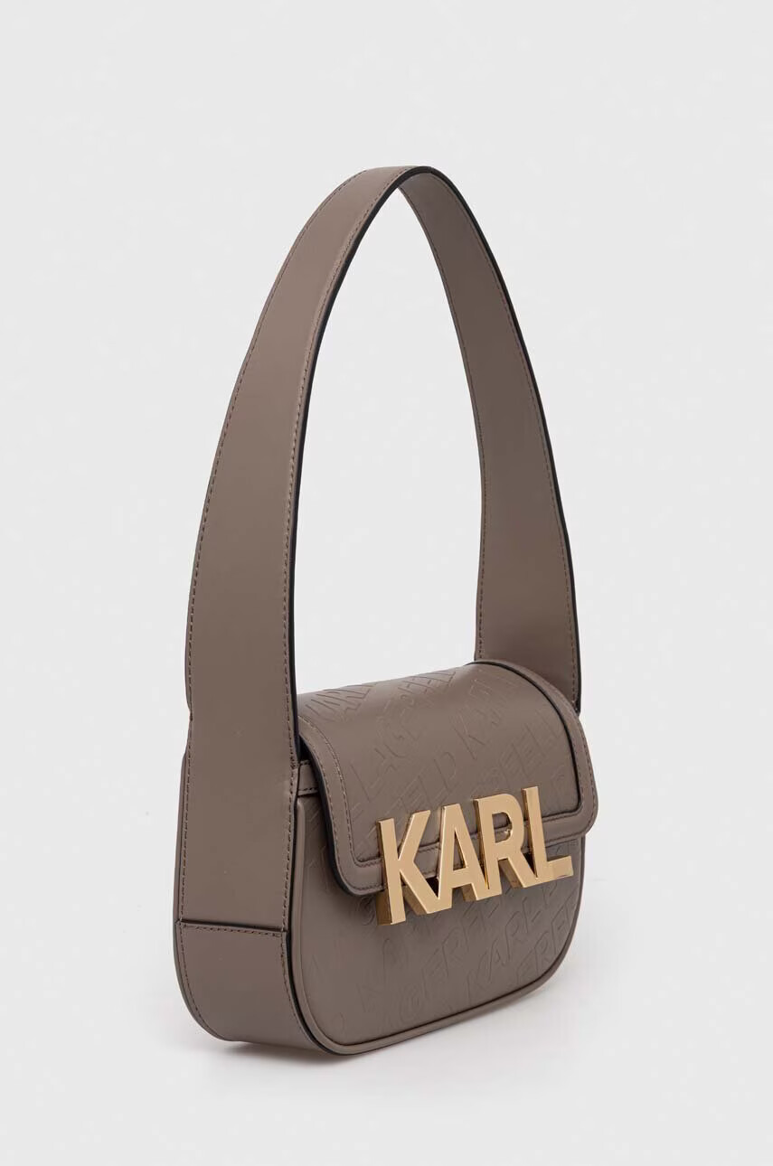 Karl Lagerfeld Кожена чанта в лилаво - Pepit.bg