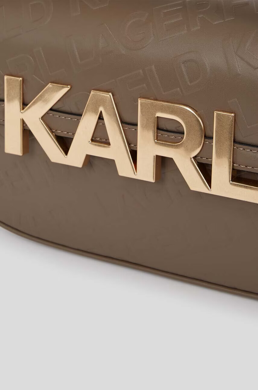 Karl Lagerfeld Кожена чанта в лилаво - Pepit.bg