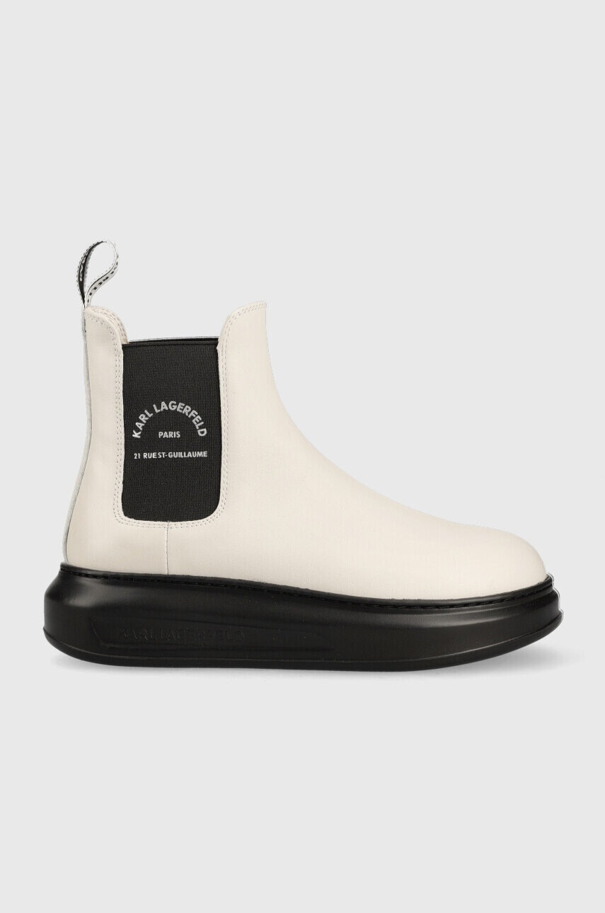 Karl Lagerfeld Кожени боти челси Kapri в бежово с платформа - Pepit.bg