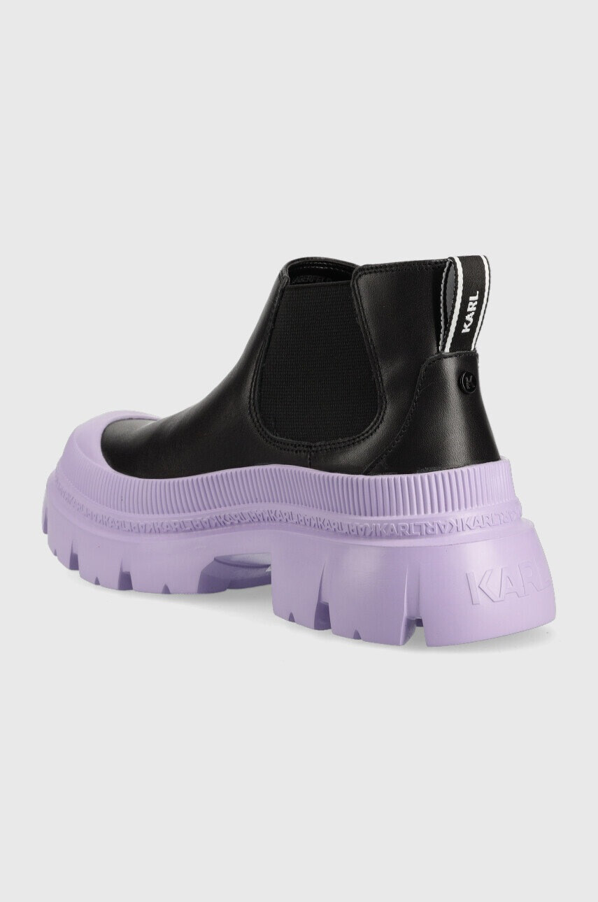 Karl Lagerfeld Кожени боти челси KL43530 TREKKA MAX в черно с платформа KL43530 - Pepit.bg