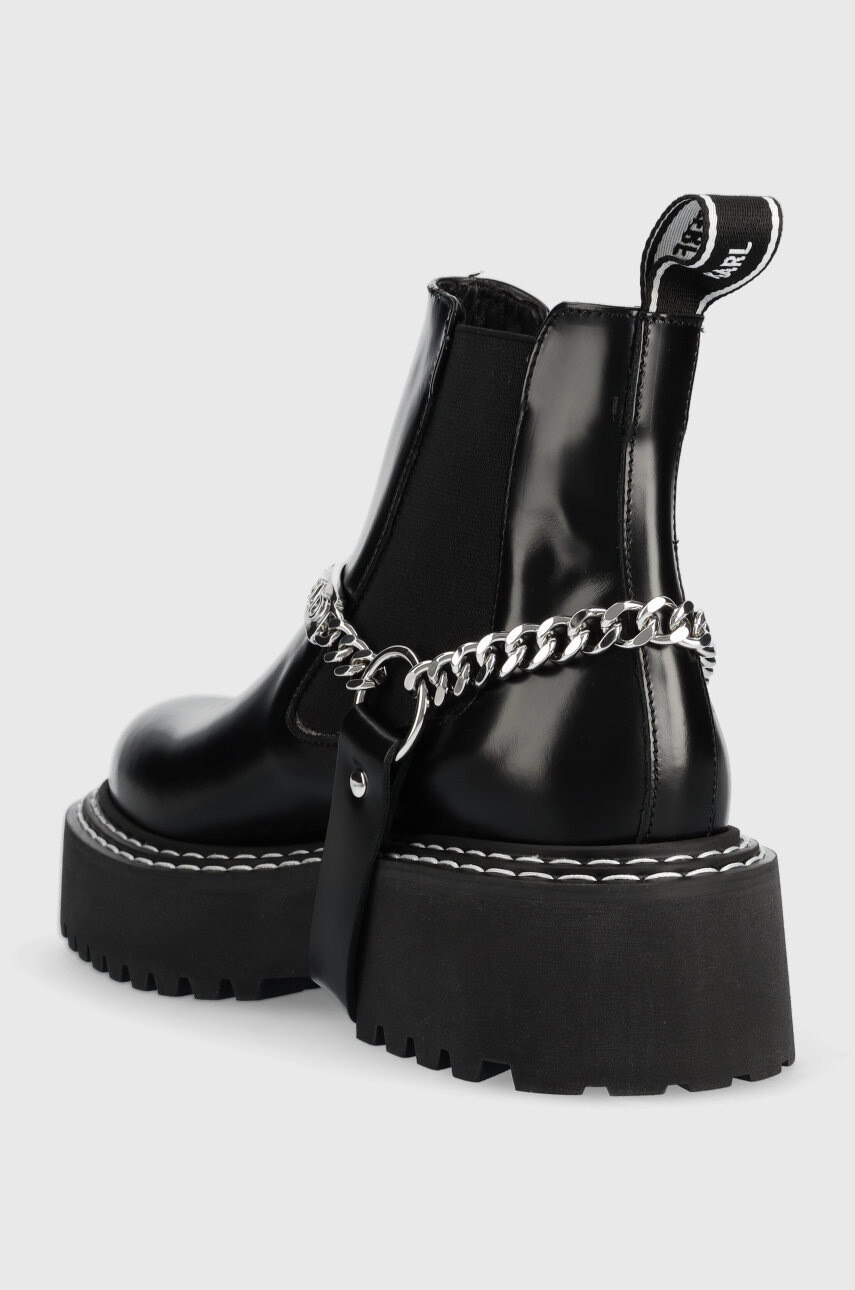 Karl Lagerfeld Кожени боти челси Patrol Ii в черно с платформа - Pepit.bg