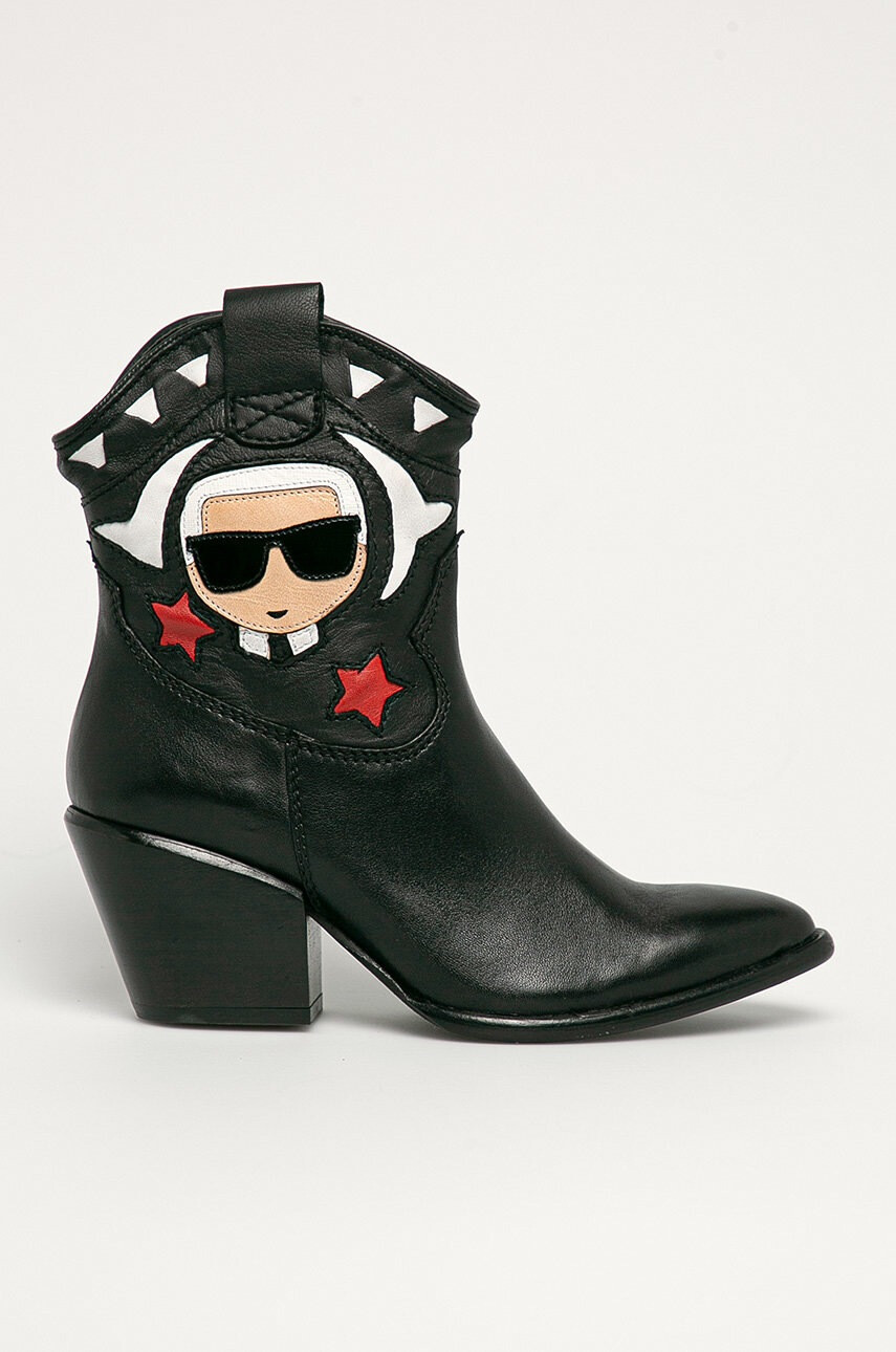 Karl Lagerfeld Кожени каубойски ботуши - Pepit.bg