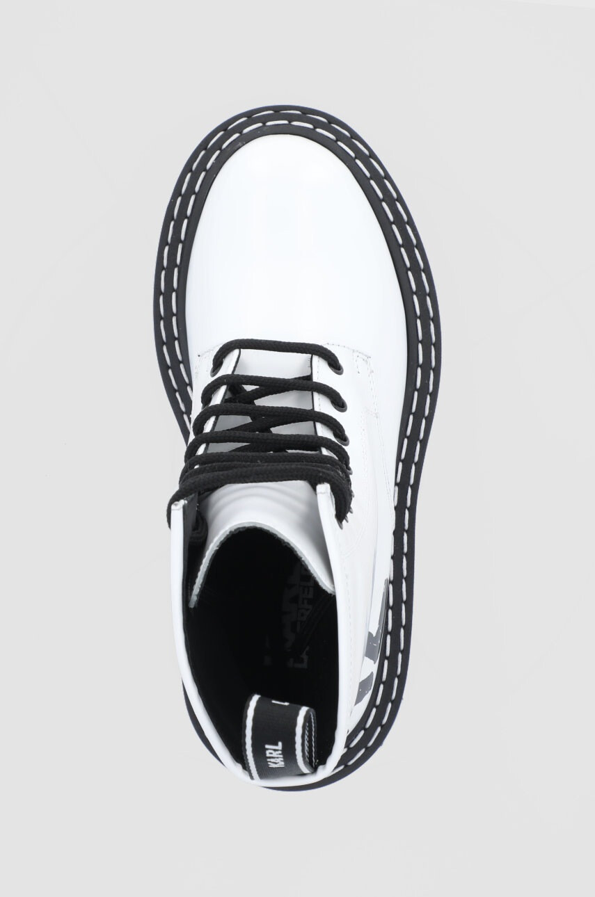 Karl Lagerfeld Кожени кубинки дамски в бяло с платформа - Pepit.bg