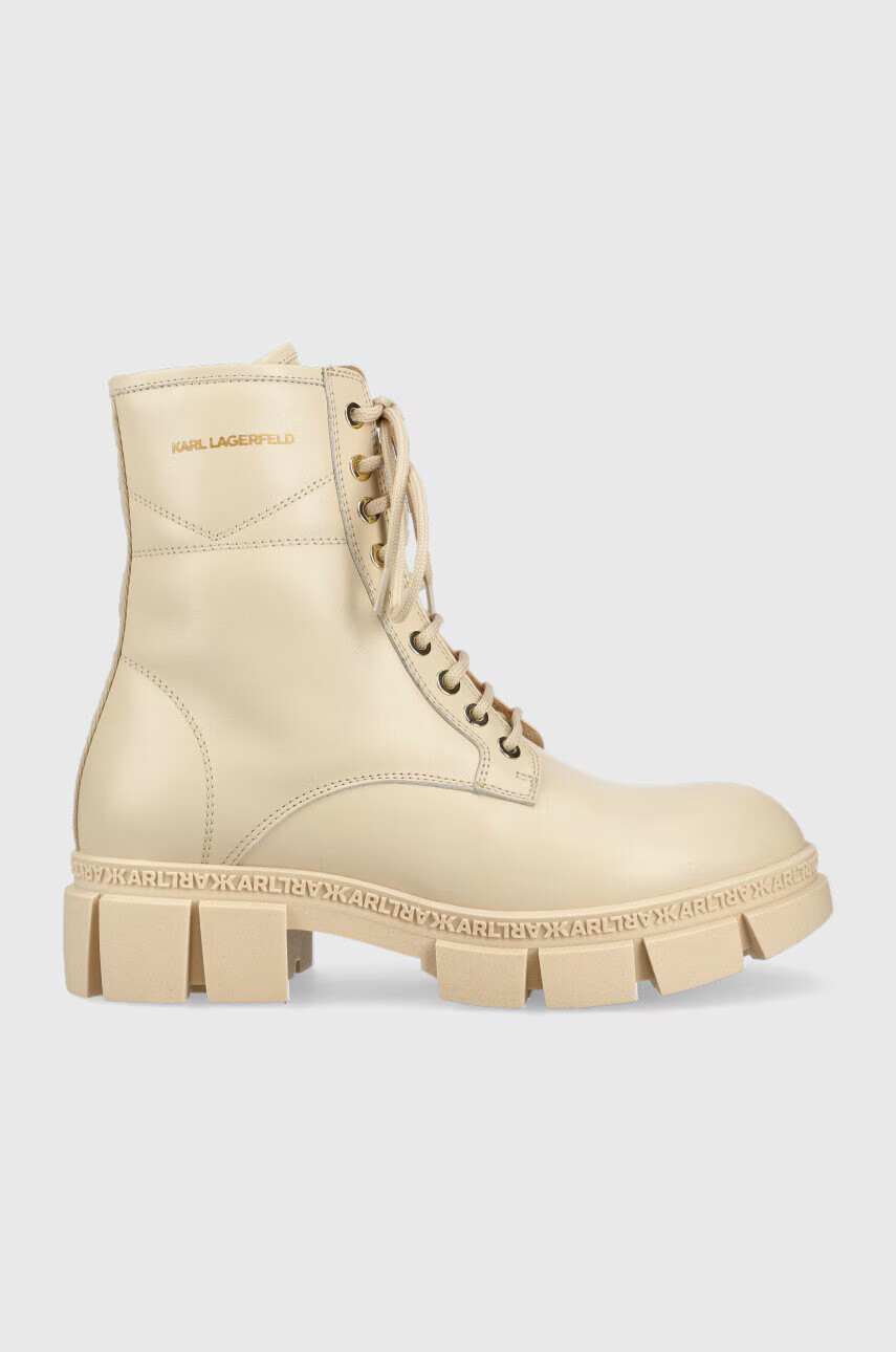 Karl Lagerfeld Кожени кубинки Aria в бежово с платформа - Pepit.bg