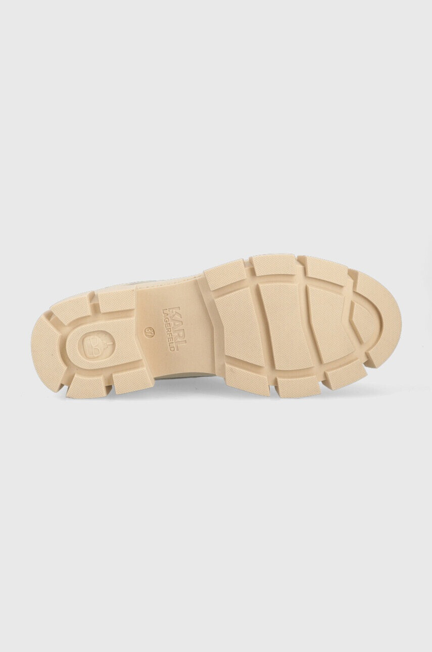 Karl Lagerfeld Кожени кубинки Aria в бежово с платформа - Pepit.bg