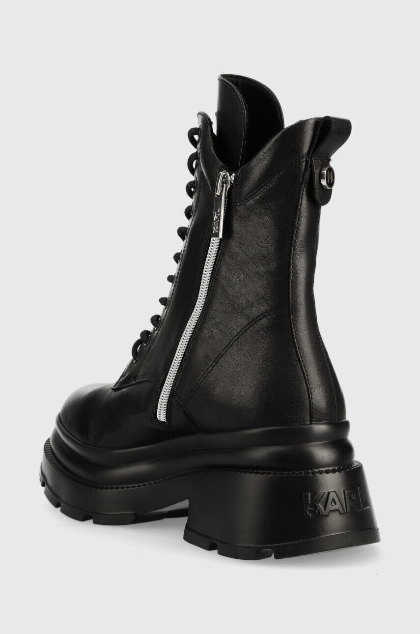 Karl Lagerfeld Кожени кубинки Danton в черно с платформа - Pepit.bg