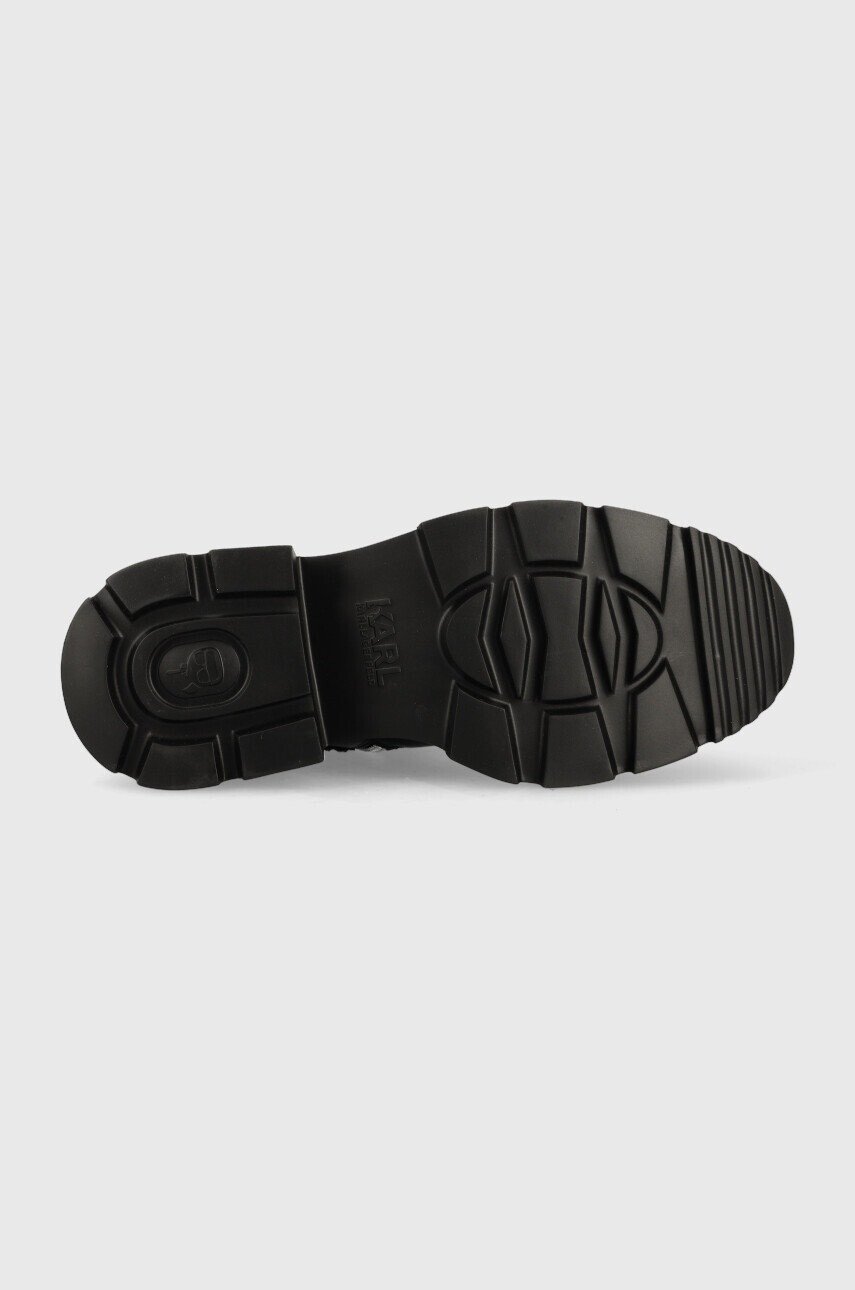 Karl Lagerfeld Кожени кубинки Danton в черно с платформа - Pepit.bg
