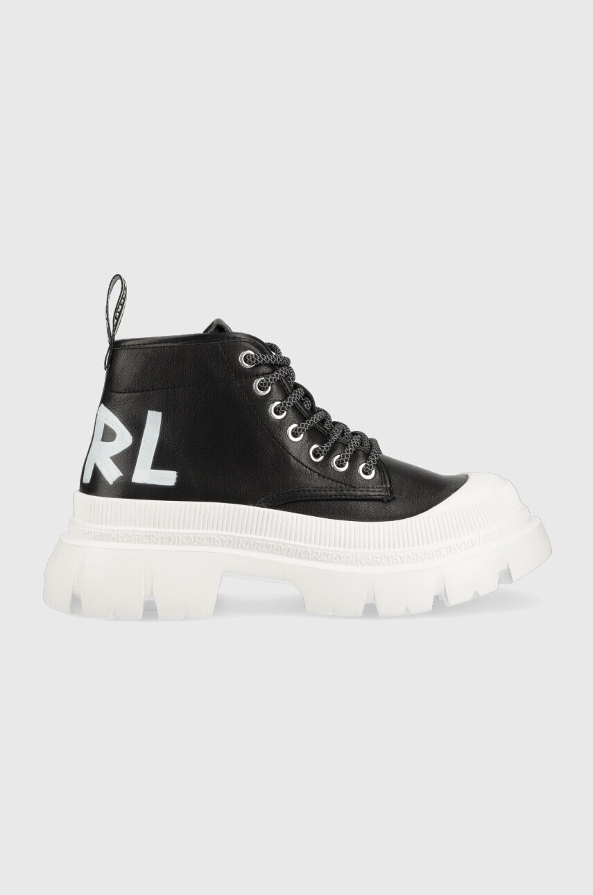 Karl Lagerfeld Кожени кубинки KL43520 TREKKA MAX в черно с платформа - Pepit.bg