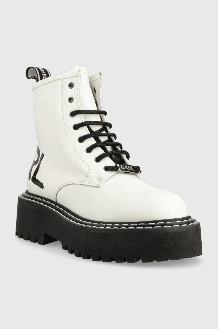 Karl Lagerfeld Кожени кубинки Patrol Ii в бяло с платформа - Pepit.bg