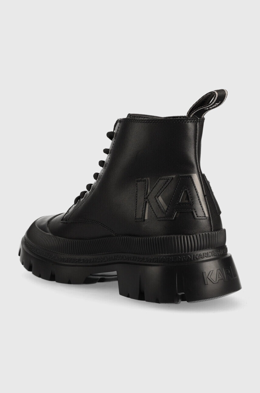 Karl Lagerfeld Кожени кубинки Trekka Mens в черно - Pepit.bg