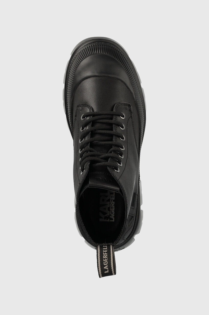 Karl Lagerfeld Кожени кубинки Trekka Mens в черно - Pepit.bg