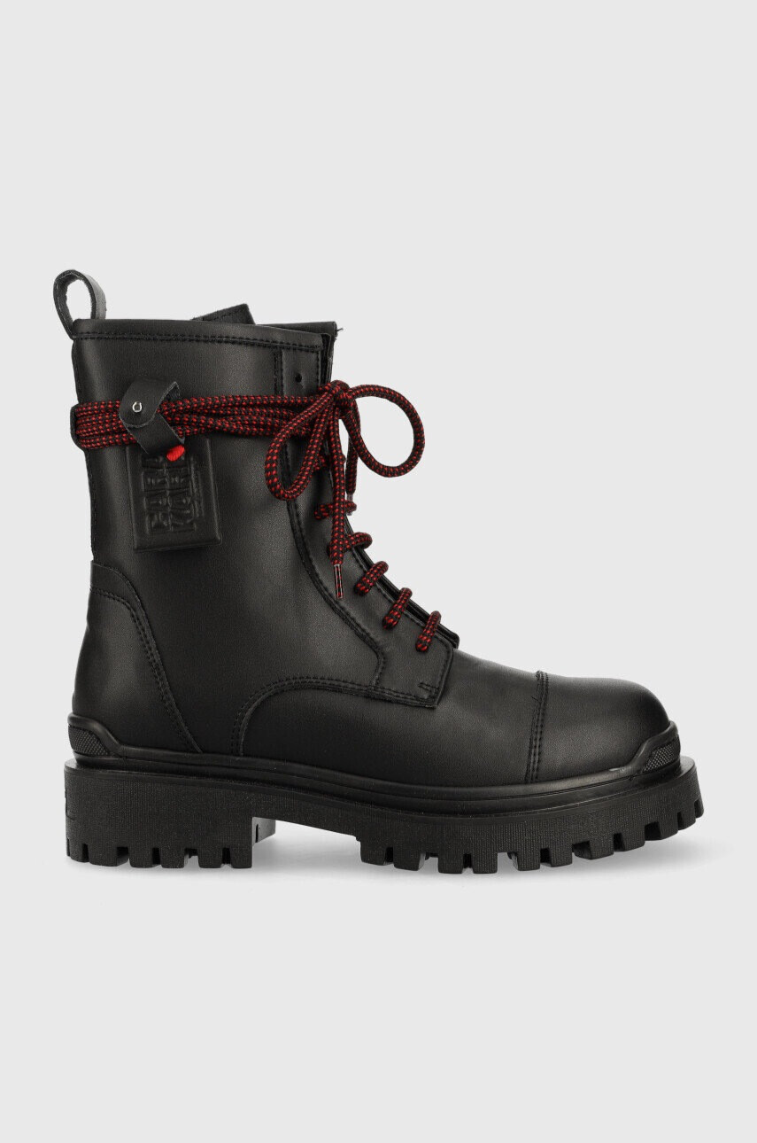 Karl Lagerfeld Кожени кубинки X Cara Biker Ii в черно с платформа - Pepit.bg