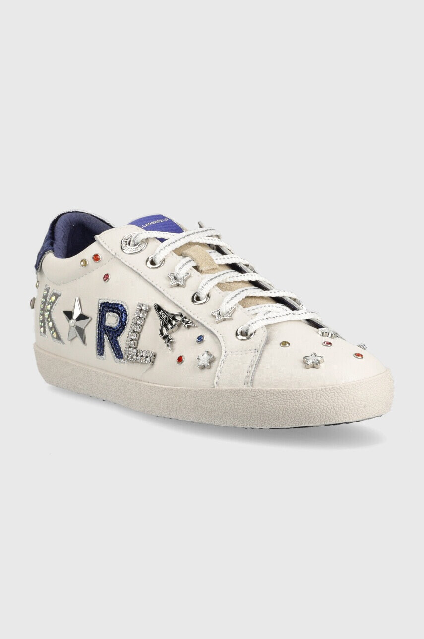 Karl Lagerfeld Кожени маратонки KL60118 SKOOL в бяло - Pepit.bg