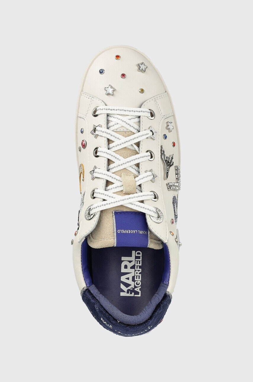 Karl Lagerfeld Кожени маратонки KL60118 SKOOL в бяло - Pepit.bg