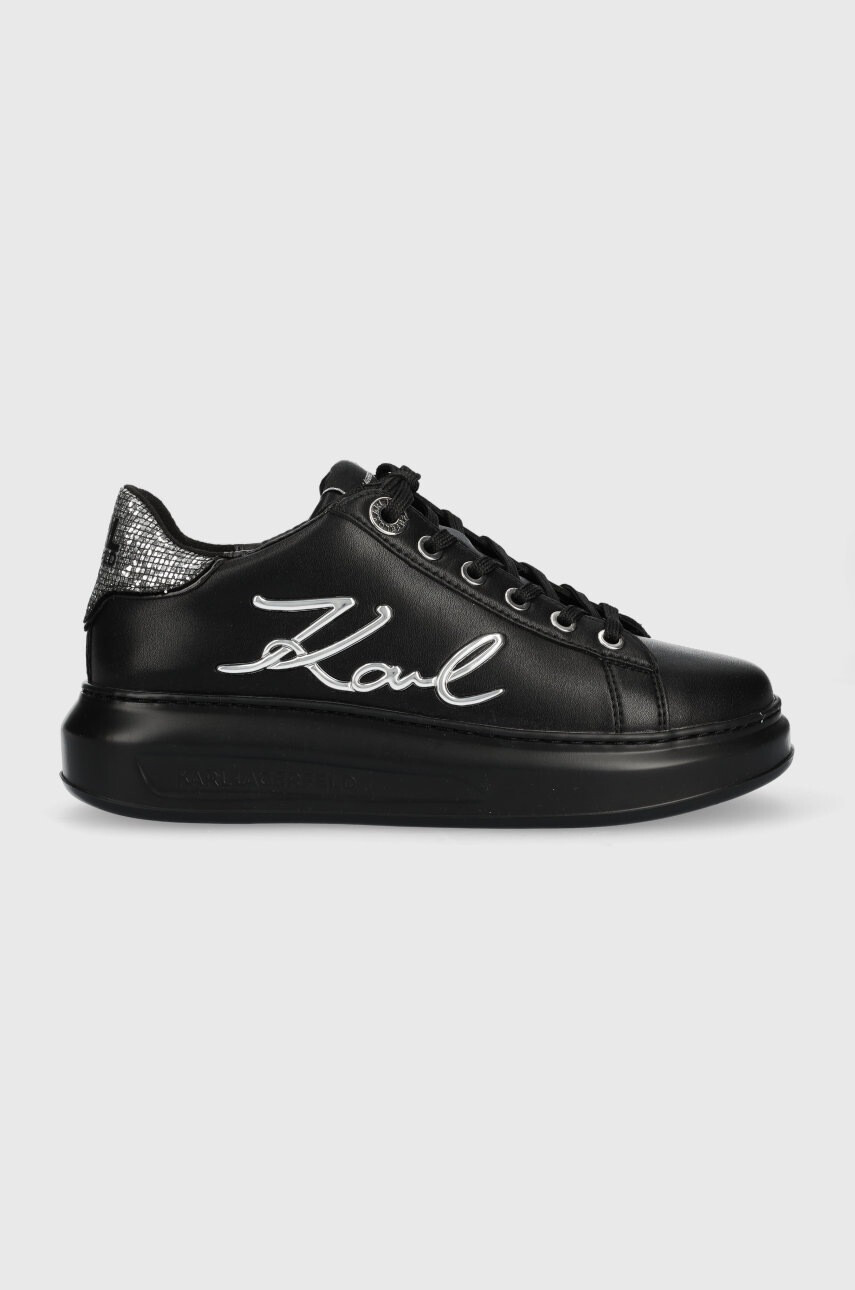 Karl Lagerfeld Кожени маратонки KL62510A KAPRI в черно KL62510A - Pepit.bg
