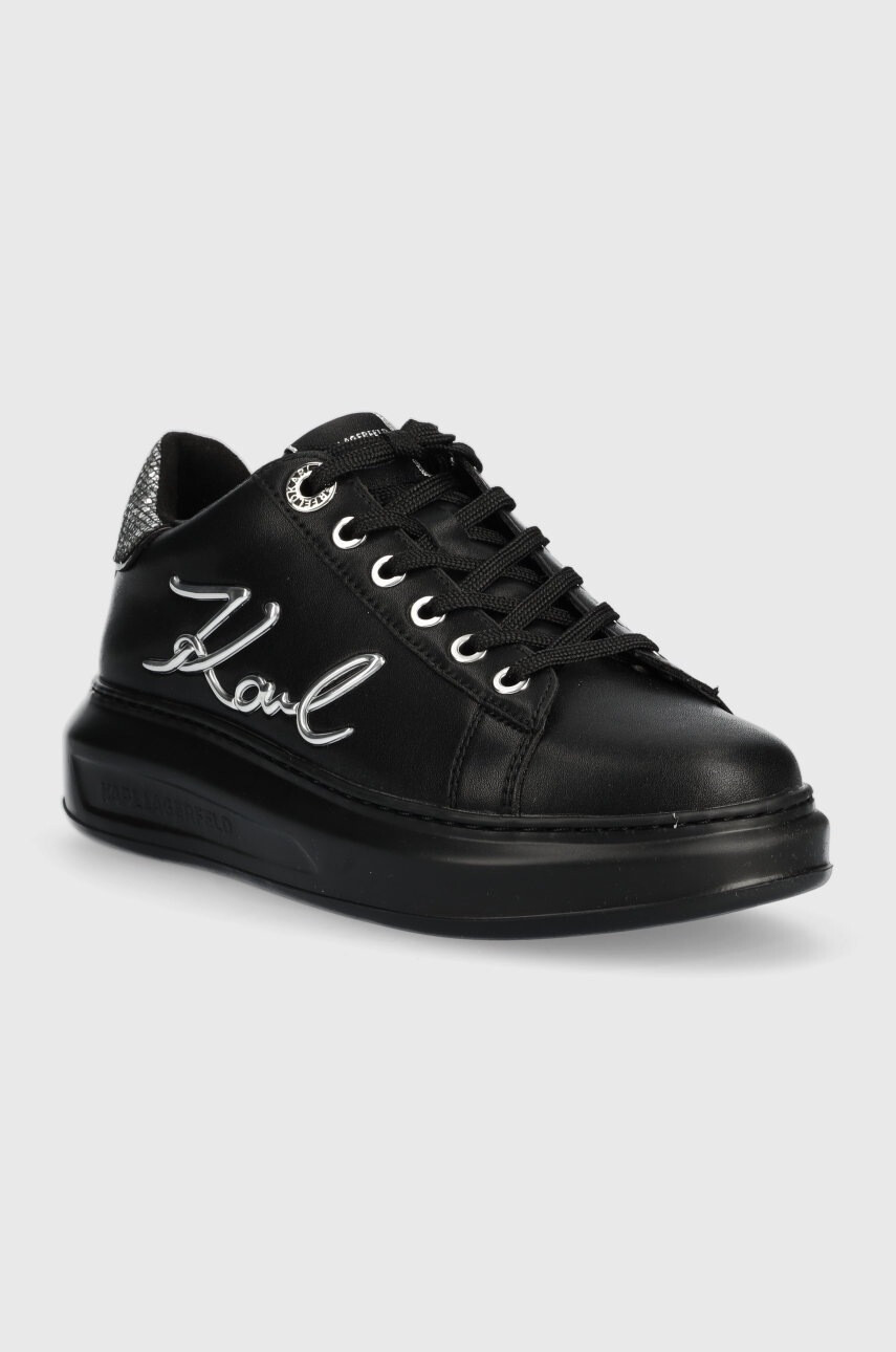 Karl Lagerfeld Кожени маратонки KL62510A KAPRI в черно KL62510A - Pepit.bg