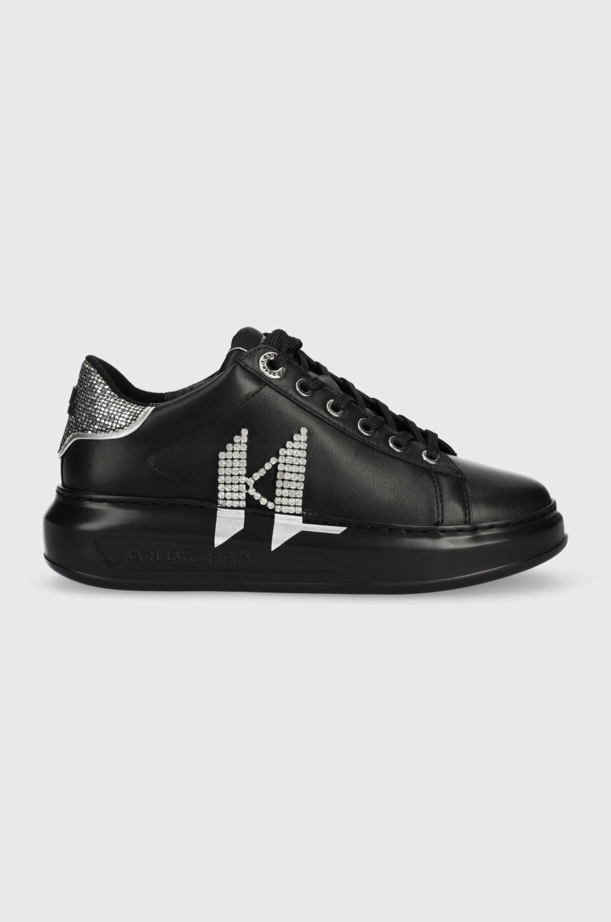 Karl Lagerfeld Кожени маратонки KL62516D KAPRI в черно - Pepit.bg